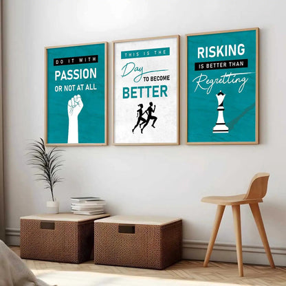 Motivational   Wall  Art  Paintings for Living Room - Wall Poster With frames