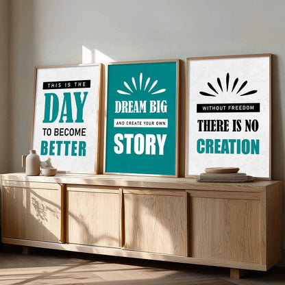 Motivational  Wall  Art  Paintings for Living Room - Wall Poster With frames