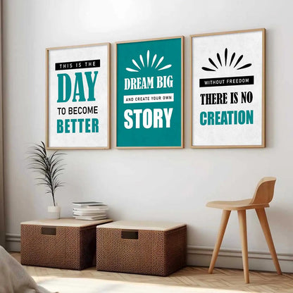 Motivational  Wall  Art  Paintings for Living Room - Wall Poster With frames