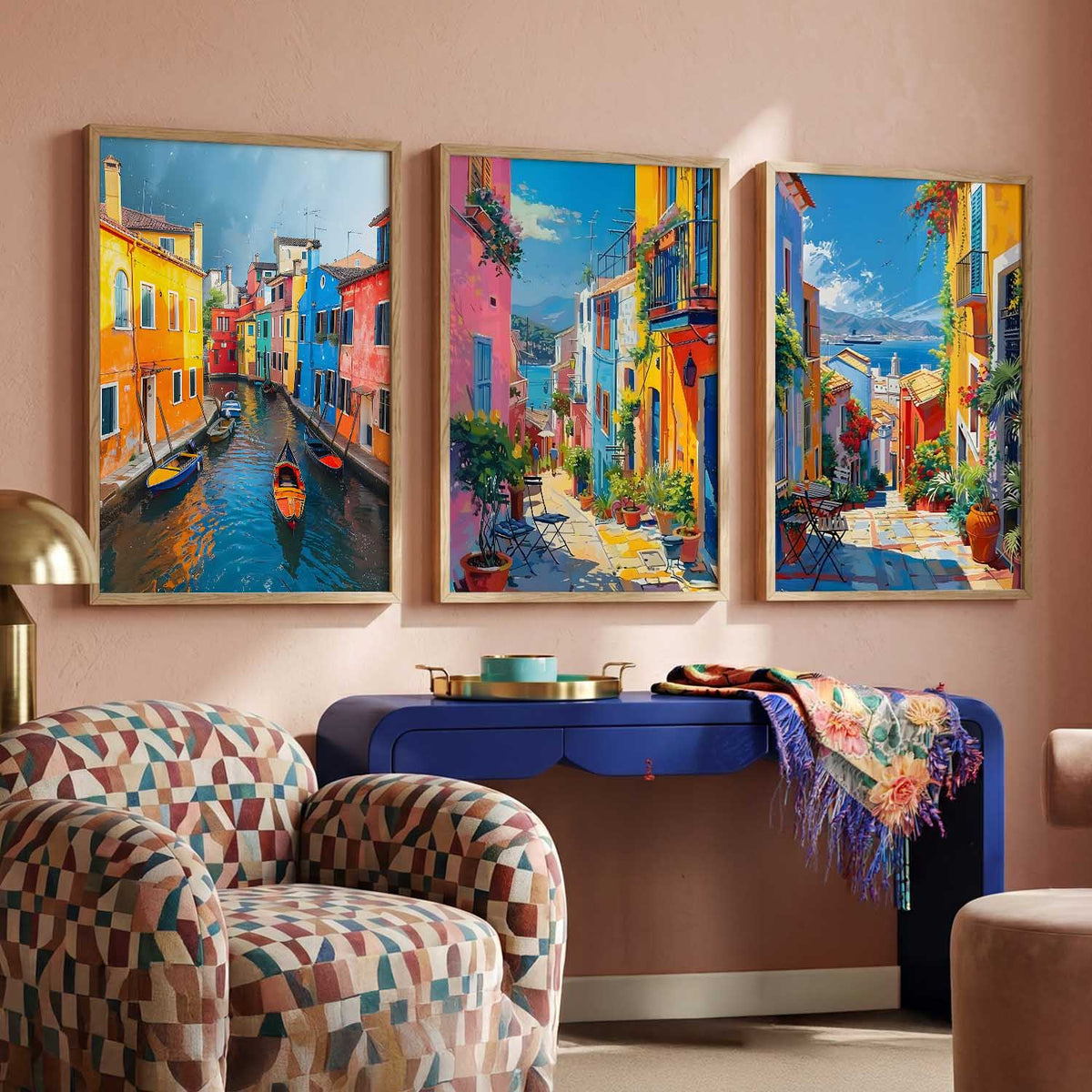 City  Wall  Art Paintings for Living Room - Wall Poster With frames