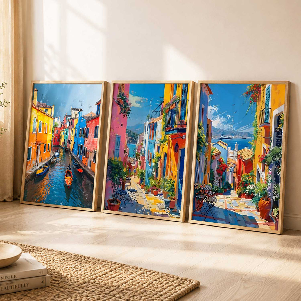City  Wall  Art Paintings for Living Room - Wall Poster With frames
