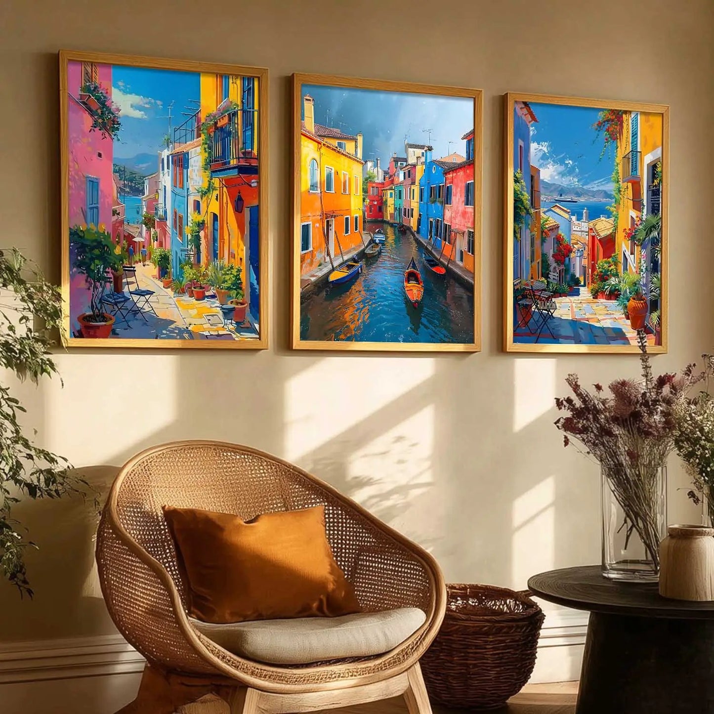 City  Wall  Art Paintings for Living Room - Wall Poster With frames