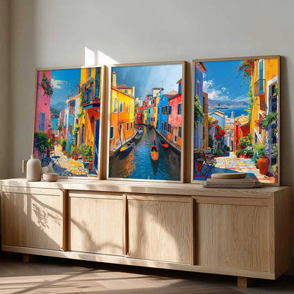 City  Wall  Art Paintings for Living Room - Wall Poster With frames