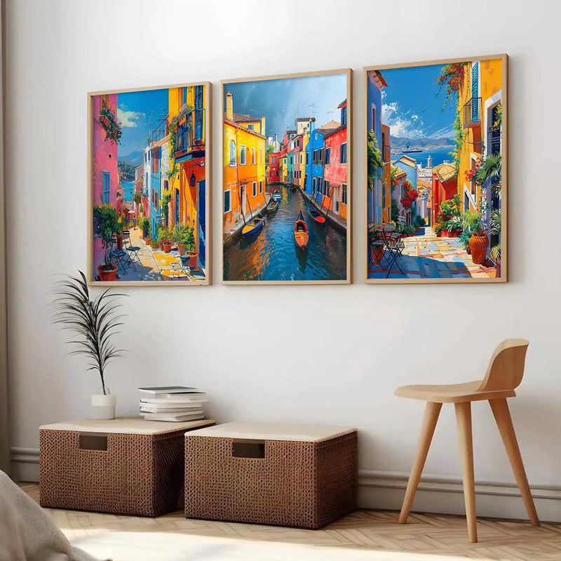 City  Wall  Art Paintings for Living Room - Wall Poster With frames
