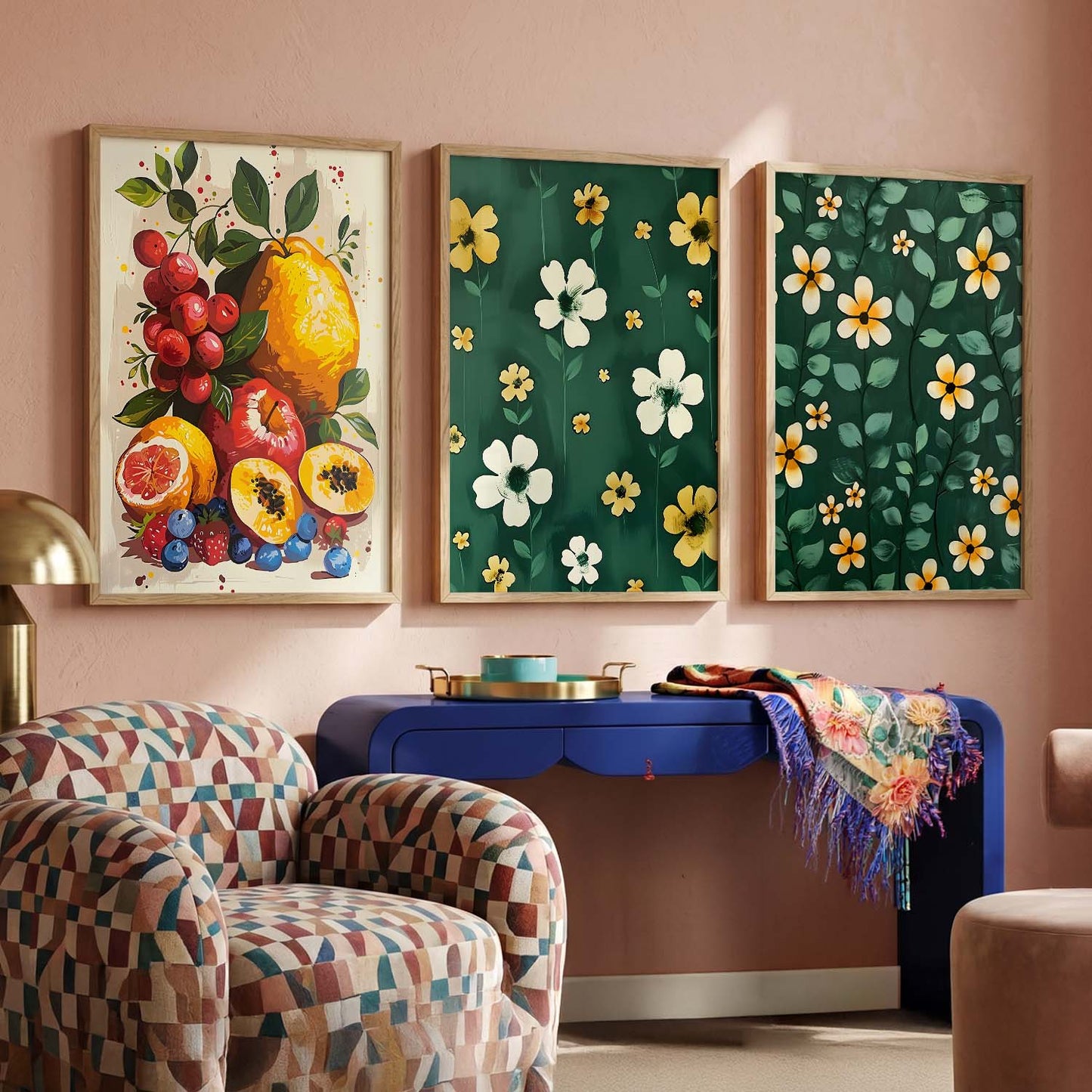 Floral   Wall  Art  Paintings for Living Room - Wall Poster With frames