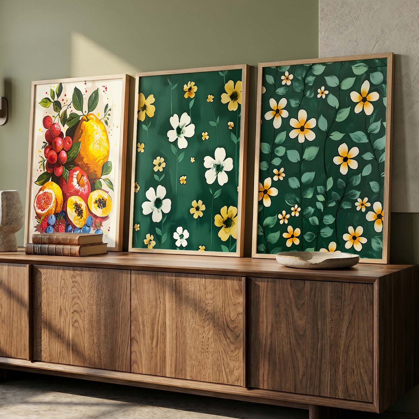 Floral   Wall  Art  Paintings for Living Room - Wall Poster With frames