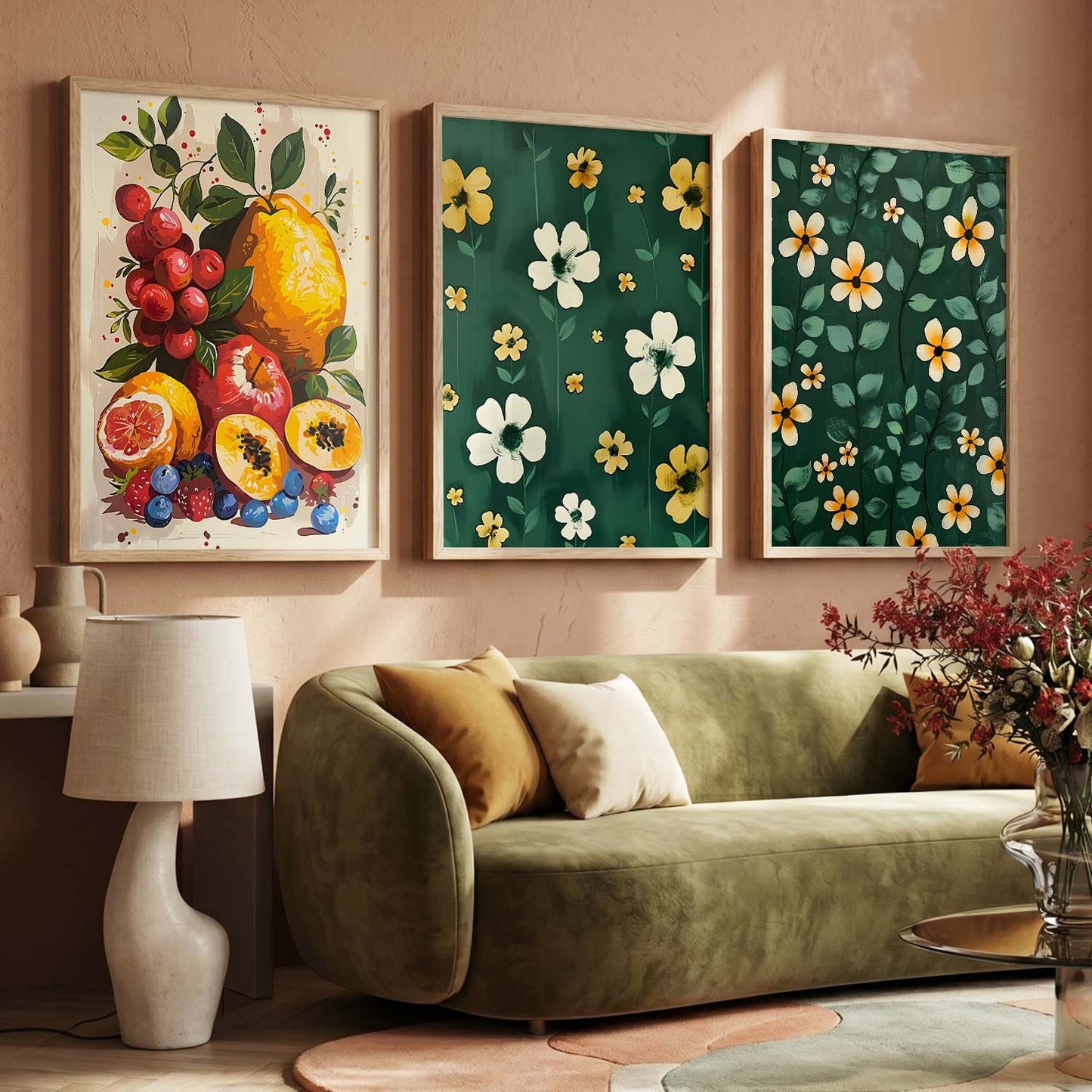 Floral   Wall  Art  Paintings for Living Room - Wall Poster With frames