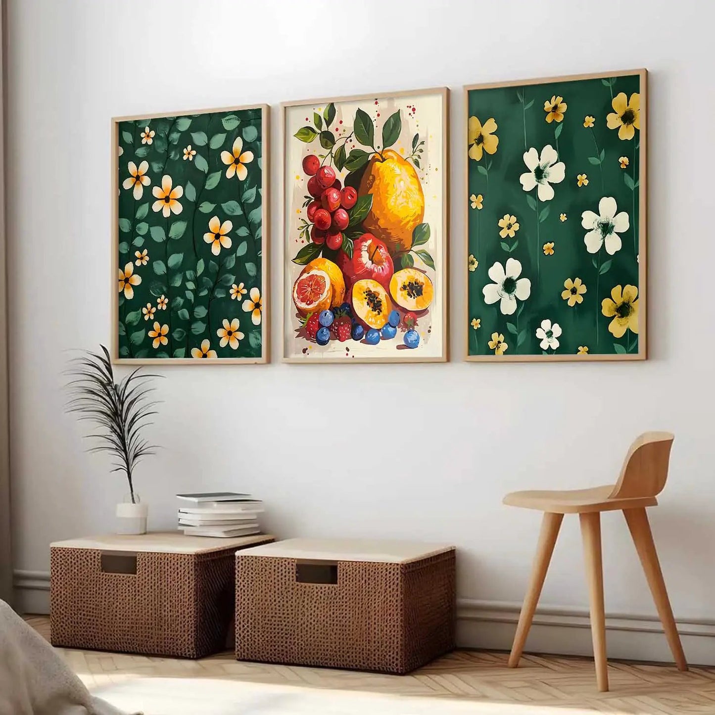 Floral   Wall  Art  Paintings for Living Room - Wall Poster With frames