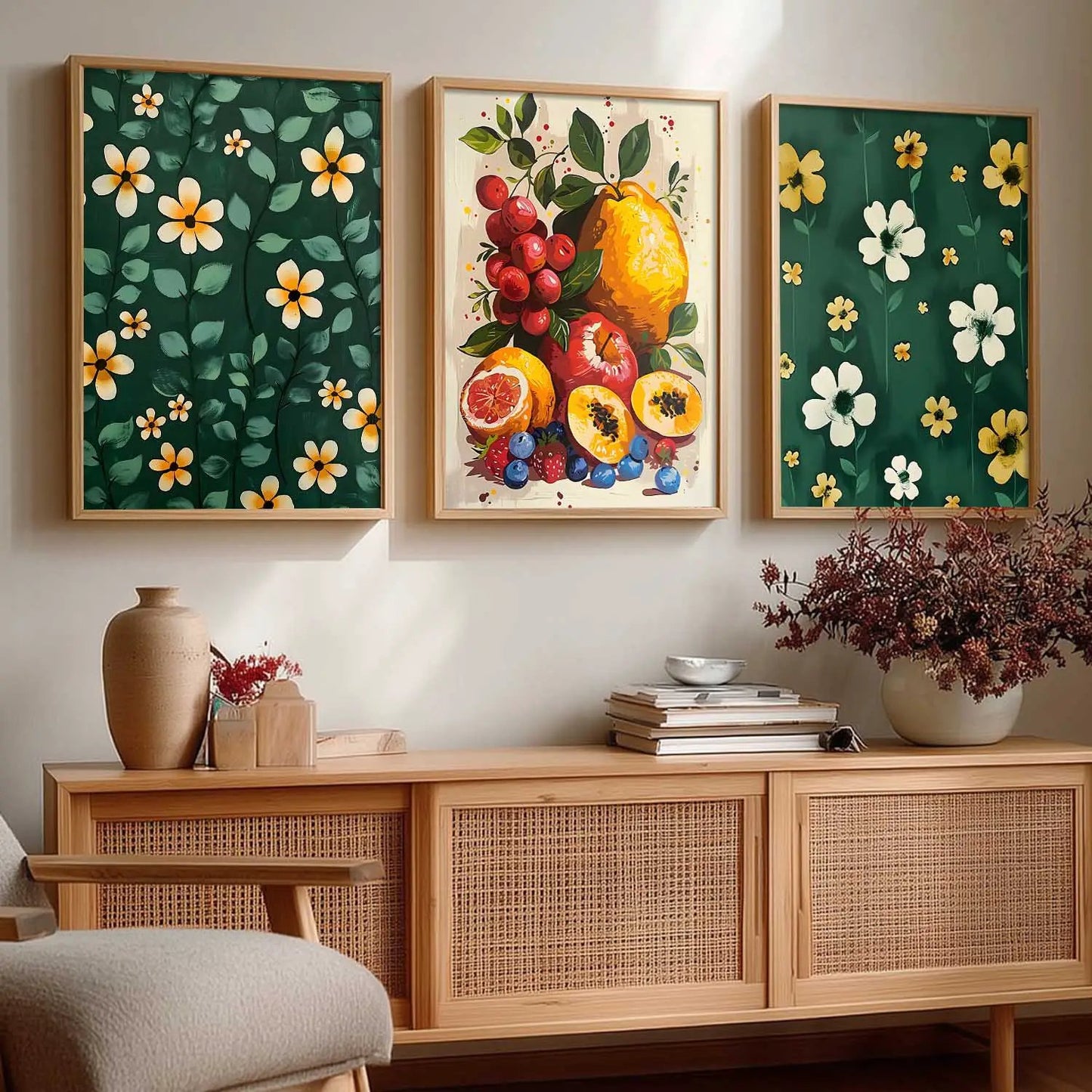 Floral   Wall  Art  Paintings for Living Room - Wall Poster With frames