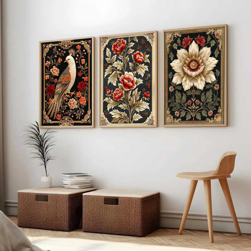 Floral Wall  Art  Paintings for Living Room - Wall Poster With frames