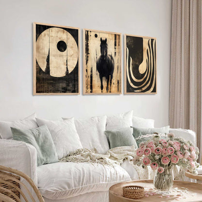 Boho  Wall  Art Paintings for Living Room - Wall Poster With frames
