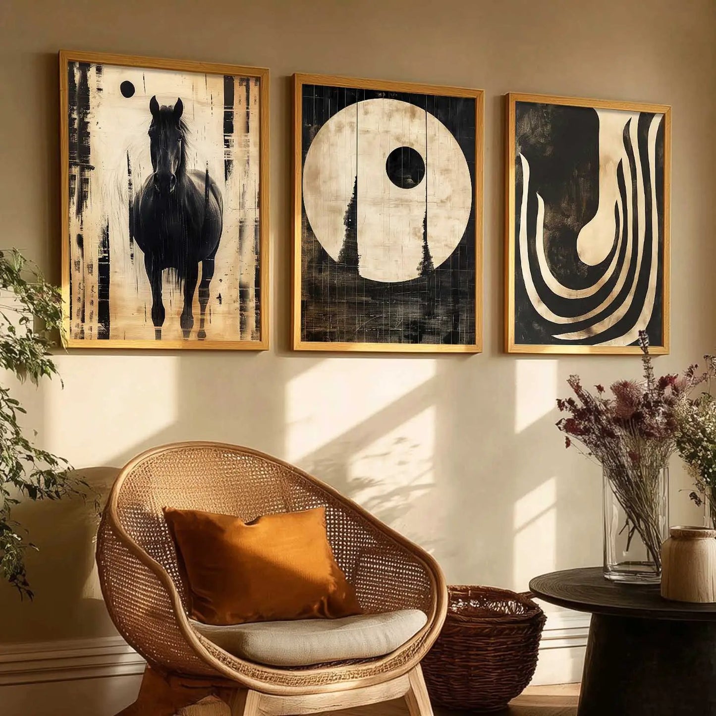Boho  Wall  Art Paintings for Living Room - Wall Poster With frames