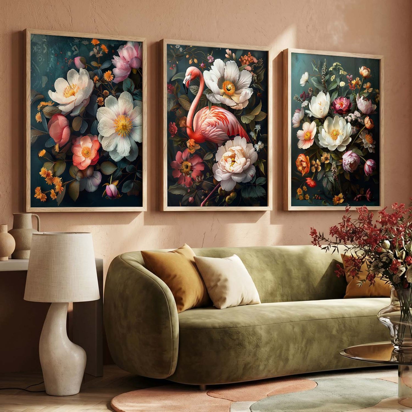 Floral   Wall   Art  Paintings for Living Room - Wall Poster With frames