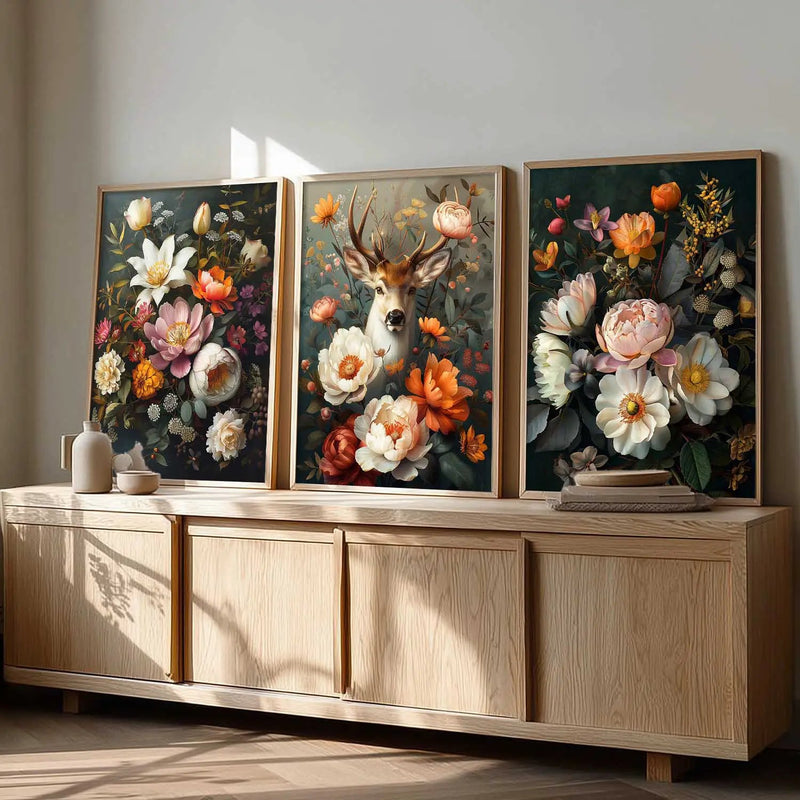 Floral   Wall  Art  Paintings for Living Room - Wall Poster With frames