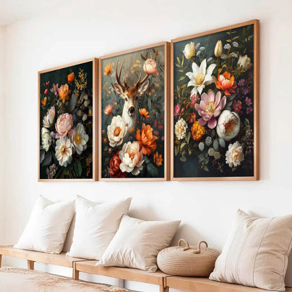Floral   Wall  Art  Paintings for Living Room - Wall Poster With frames