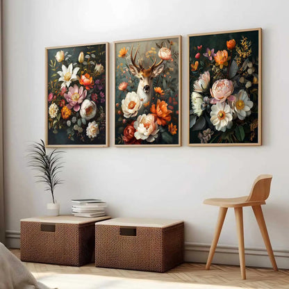 Floral   Wall  Art  Paintings for Living Room - Wall Poster With frames