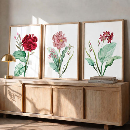 Pink & Red Floral Fever - Contemporary Floral Theme Framed Wall Art