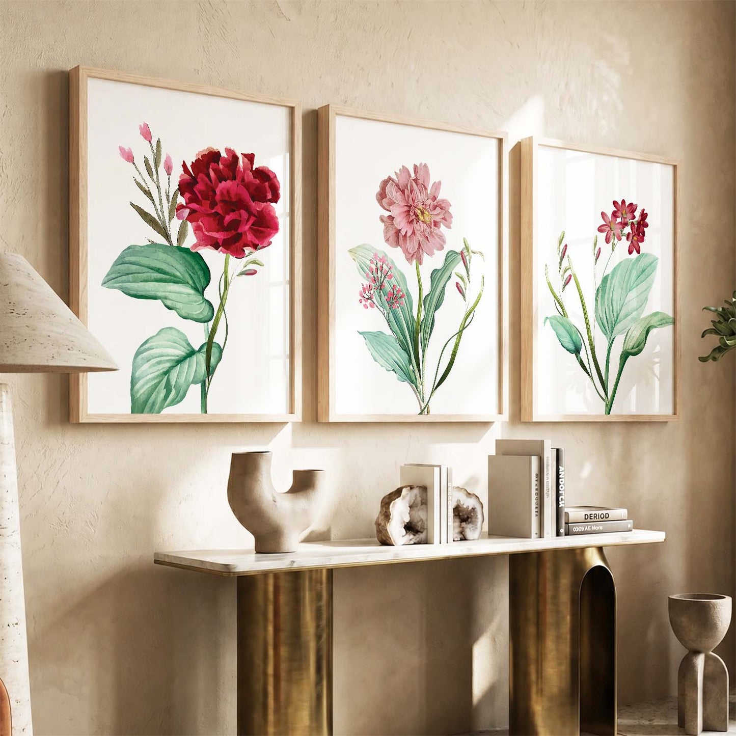 Pink & Red Floral Fever - Contemporary Floral Theme Framed Wall Art