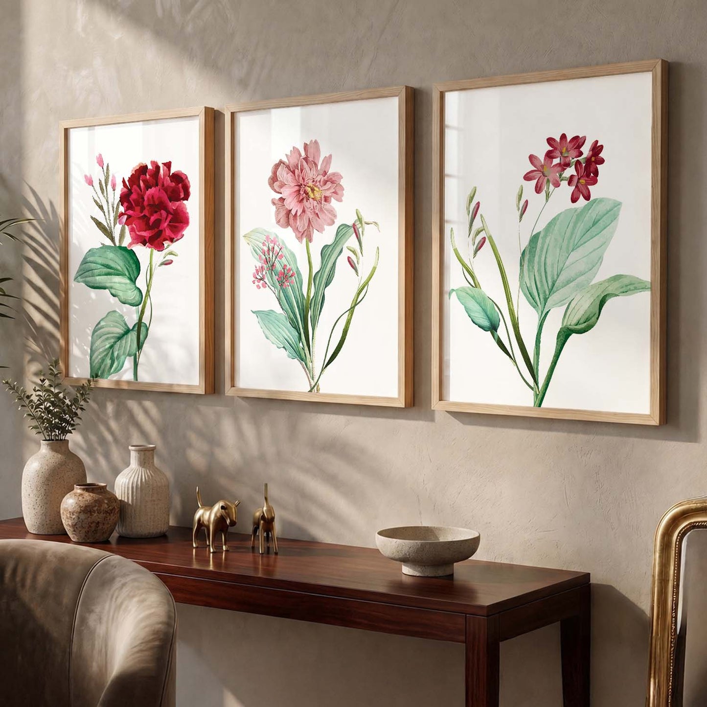 Pink & Red Floral Fever - Contemporary Floral Theme Framed Wall Art