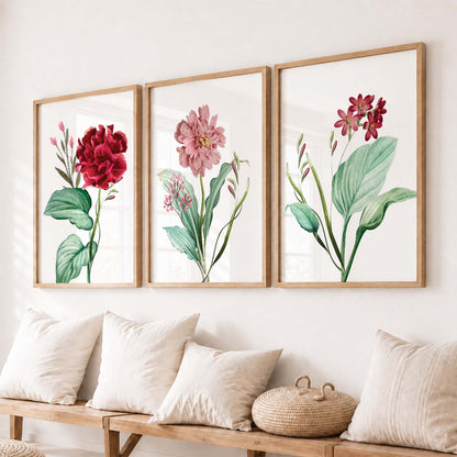 Pink & Red Floral Fever - Contemporary Floral Theme Framed Wall Art