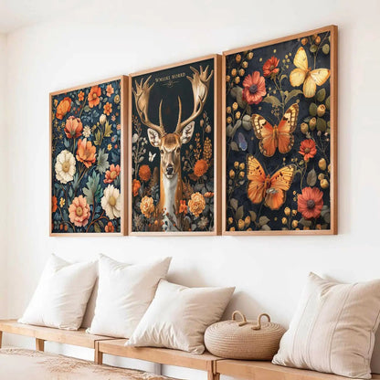 Floral  Wall  Art  Paintings for Living Room - Wall Poster With frames