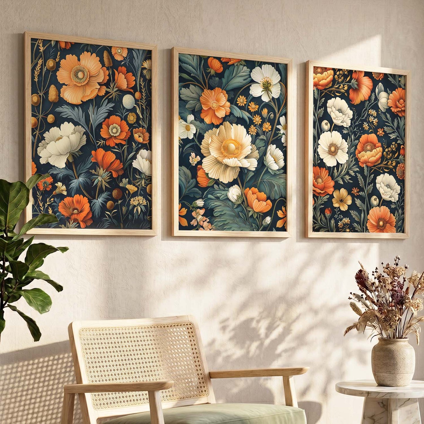 Floral  Wall  Art Paintings for Living Room - Wall Poster With frames