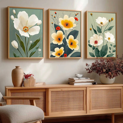 Floral  Wall   Art  Paintings for Living Room - Wall Poster With frames