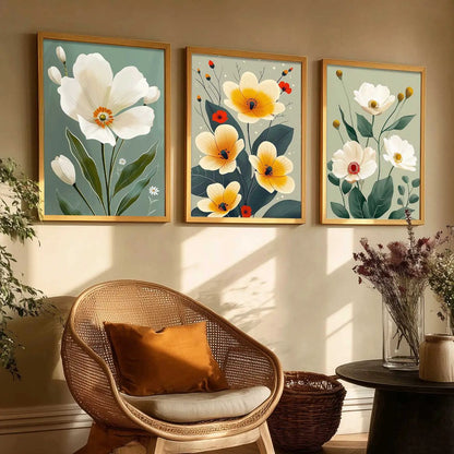 Floral  Wall   Art  Paintings for Living Room - Wall Poster With frames