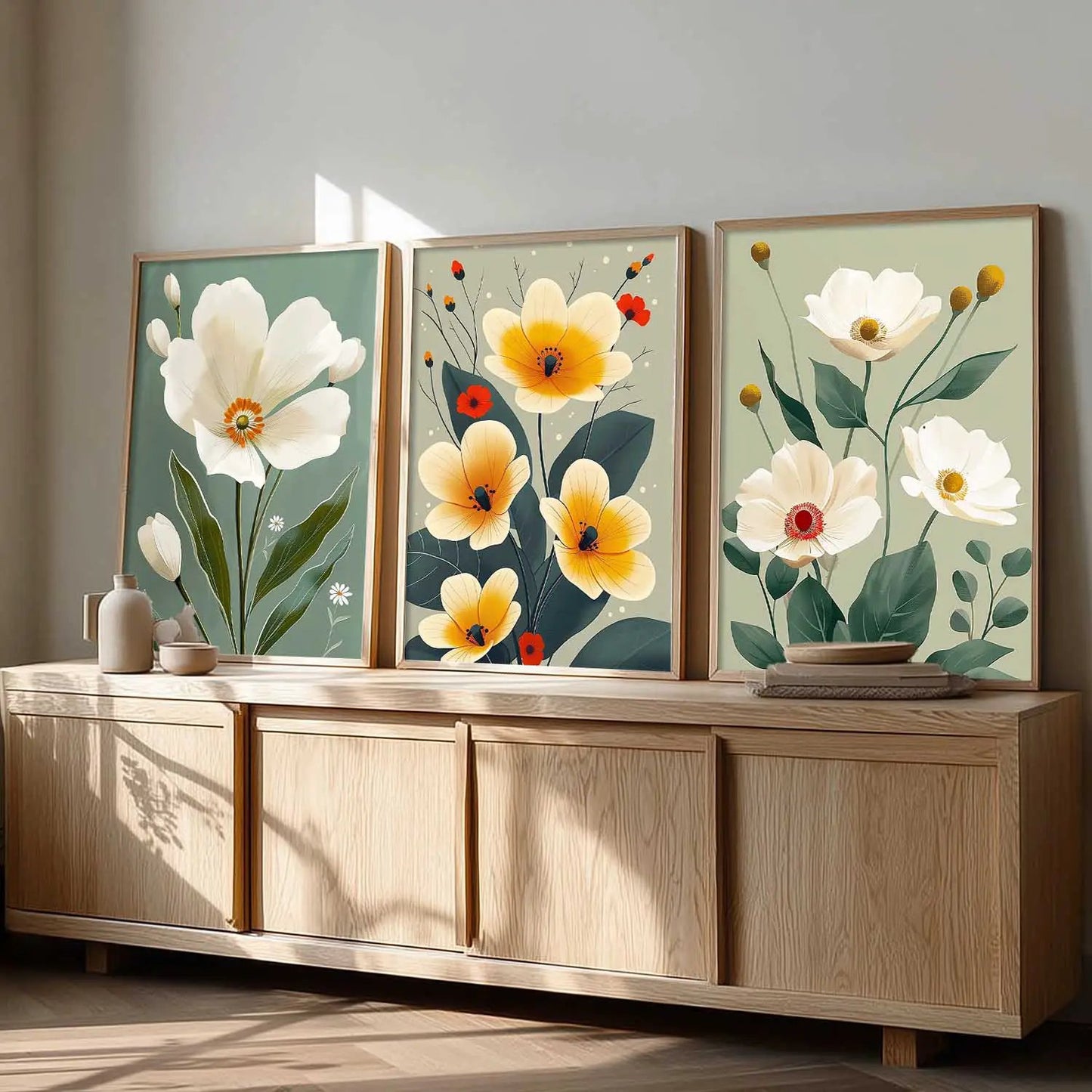 Floral  Wall   Art  Paintings for Living Room - Wall Poster With frames