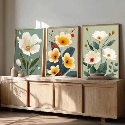 Floral  Wall   Art  Paintings for Living Room - Wall Poster With frames