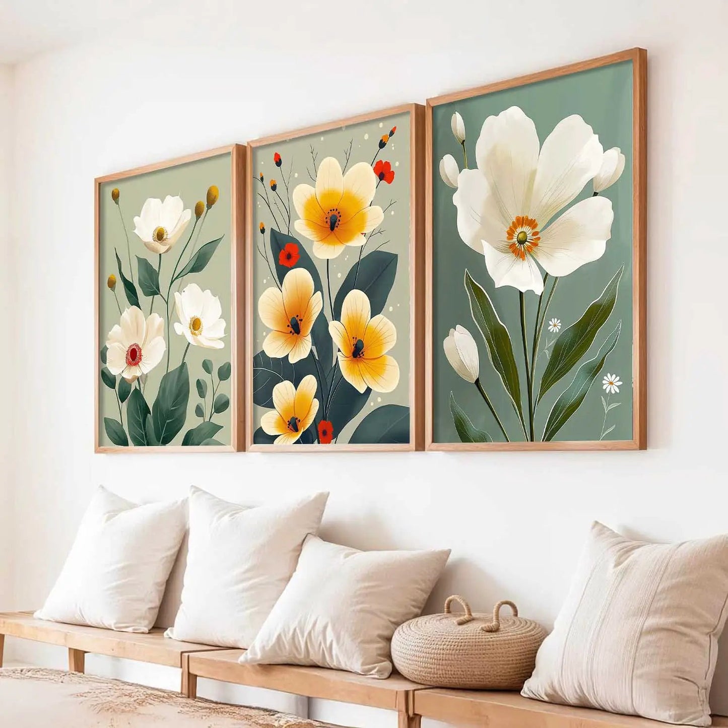 Floral  Wall   Art  Paintings for Living Room - Wall Poster With frames