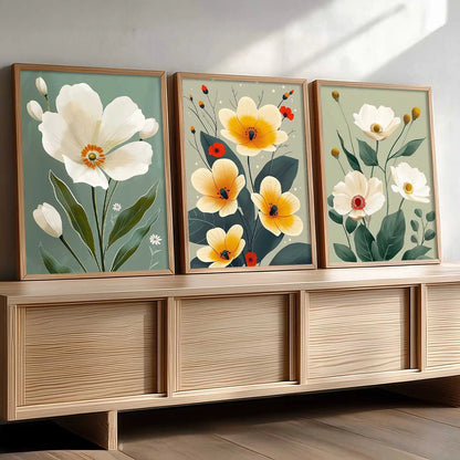 Floral  Wall   Art  Paintings for Living Room - Wall Poster With frames