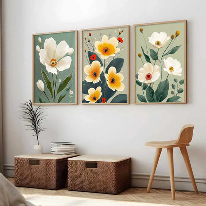 Floral  Wall   Art  Paintings for Living Room - Wall Poster With frames