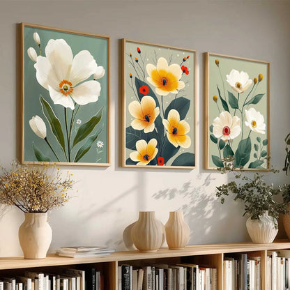 Floral  Wall   Art  Paintings for Living Room - Wall Poster With frames