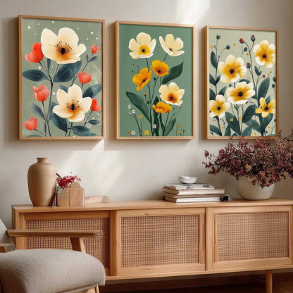 Floral   Wall   Art  Paintings for Living Room - Wall Poster With frames