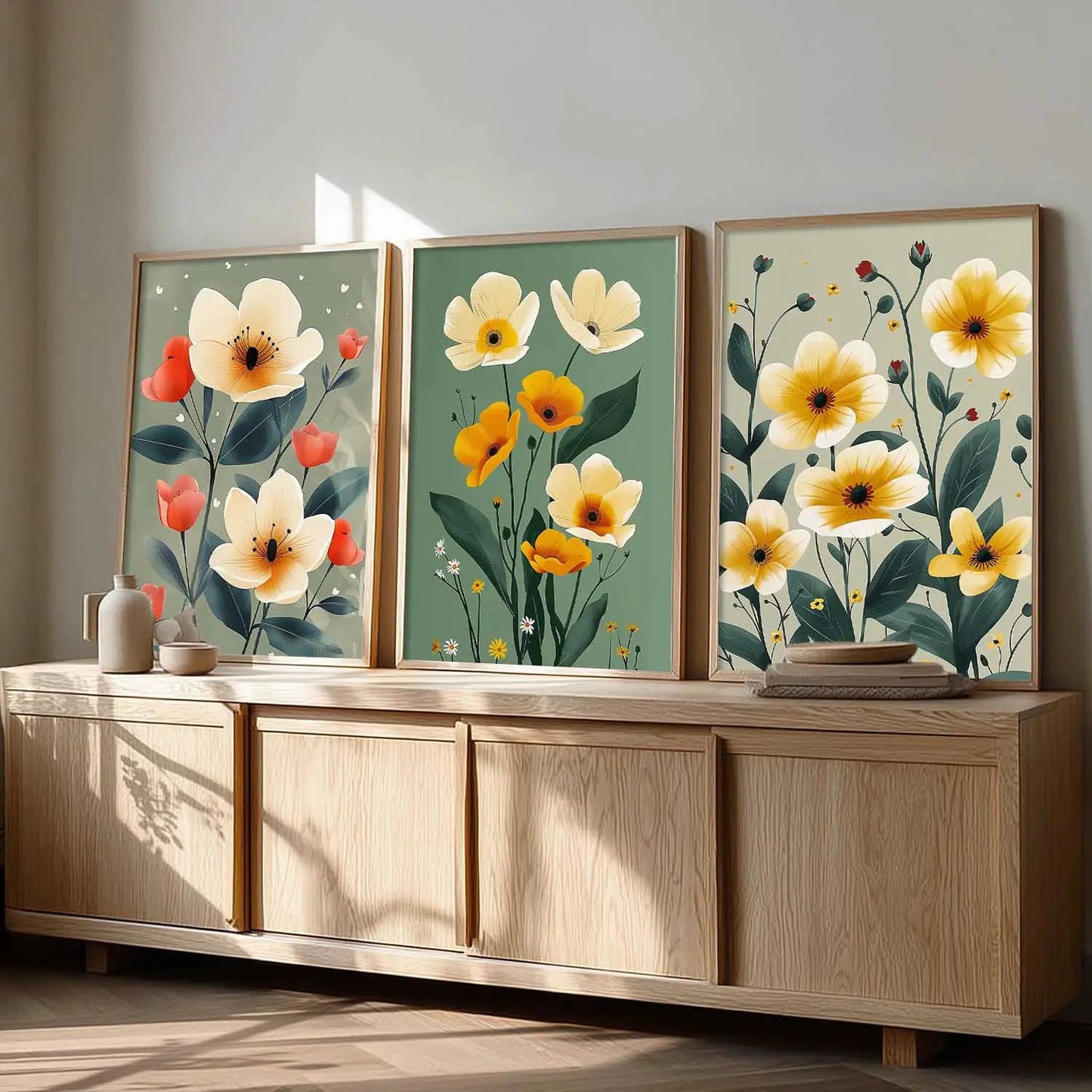 Floral   Wall   Art  Paintings for Living Room - Wall Poster With frames