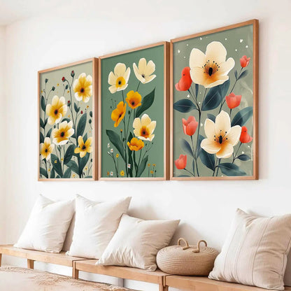 Floral   Wall   Art  Paintings for Living Room - Wall Poster With frames