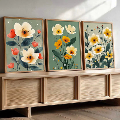 Floral   Wall   Art  Paintings for Living Room - Wall Poster With frames