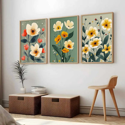 Floral   Wall   Art  Paintings for Living Room - Wall Poster With frames