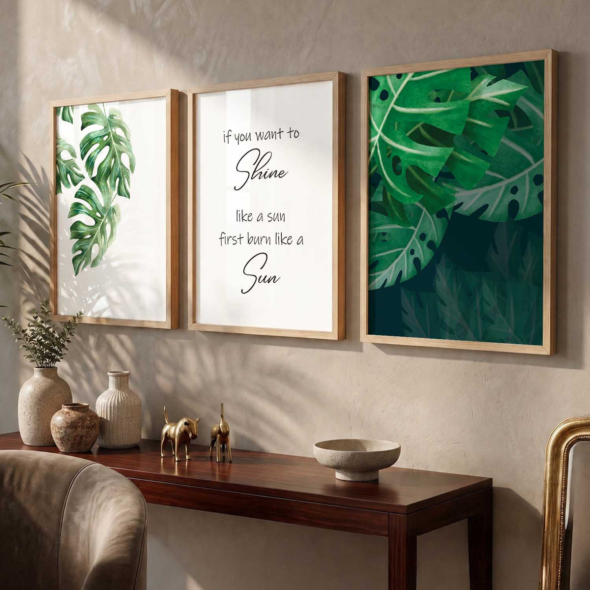 Green Nature Inspired Framed Wall Posters with Frame