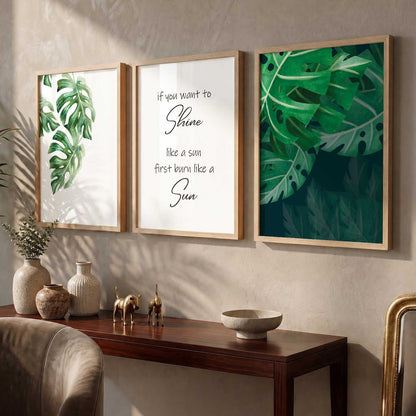 Green Nature Inspired Framed Wall Posters with Frame