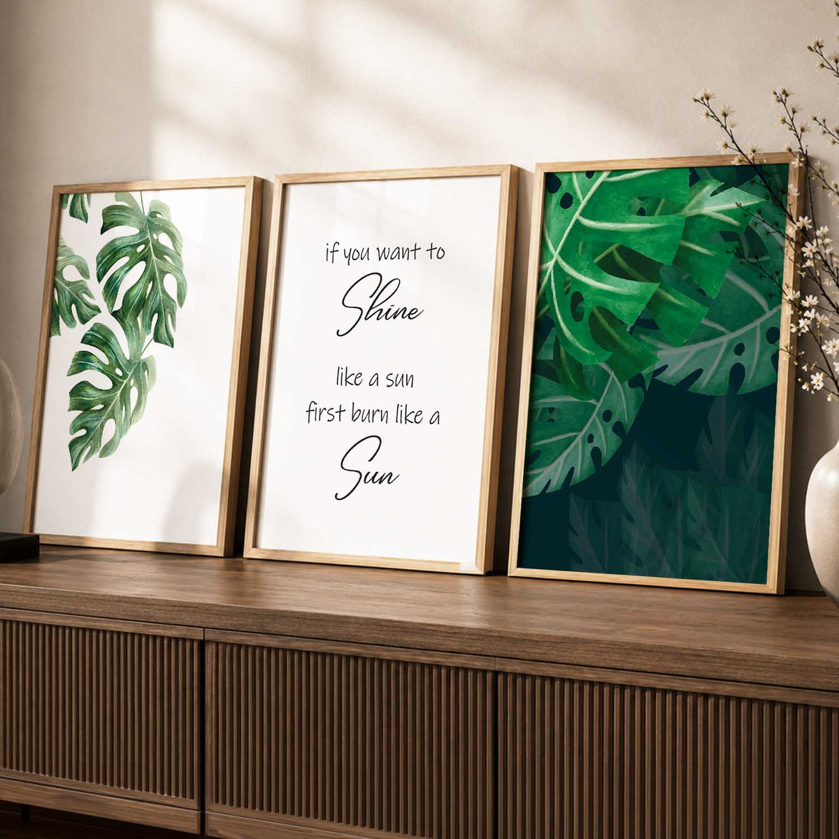 Green Nature Inspired Framed Wall Posters with Frame