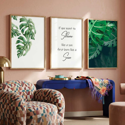 Green Nature Inspired Framed Wall Posters with Frame