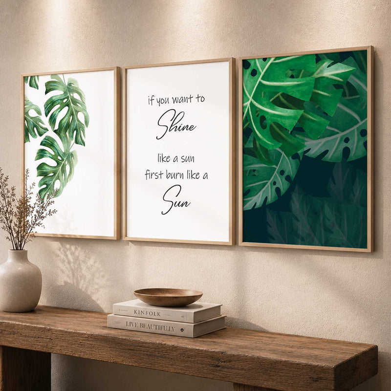 Green Nature Inspired Framed Wall Posters with Frame