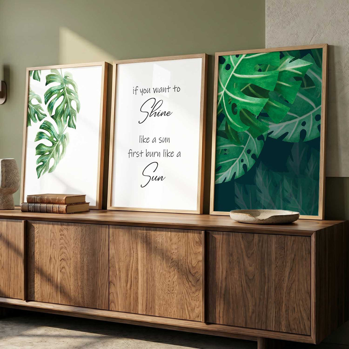 Green Nature Inspired Framed Wall Posters with Frame