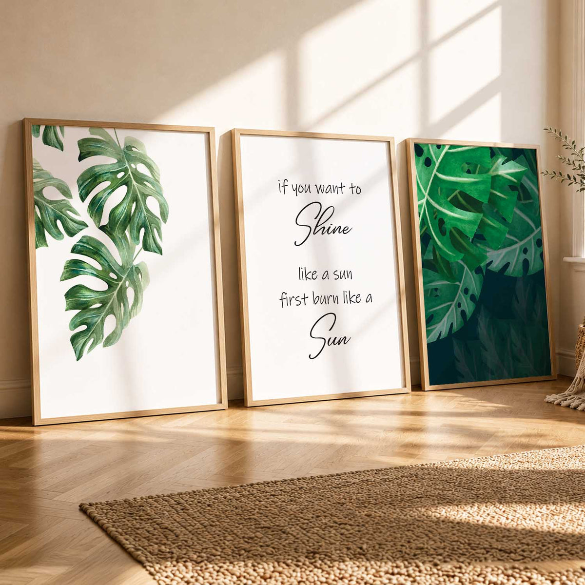 Green Nature Inspired Framed Wall Posters with Frame