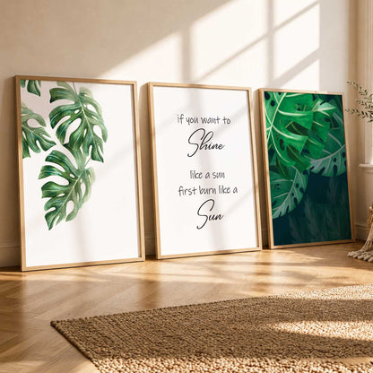 Green Nature Inspired Framed Wall Posters with Frame