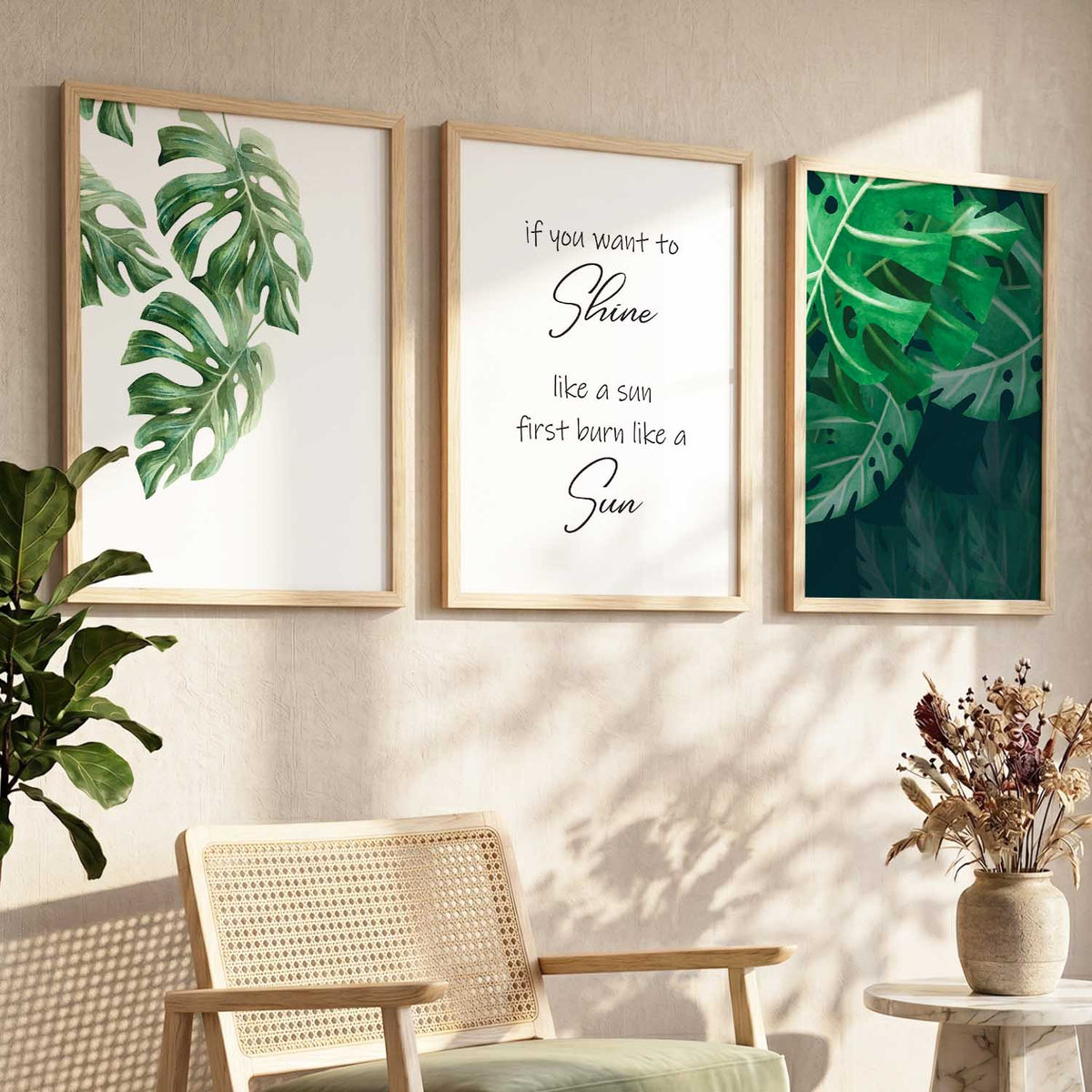 Green Nature Inspired Framed Wall Posters with Frame