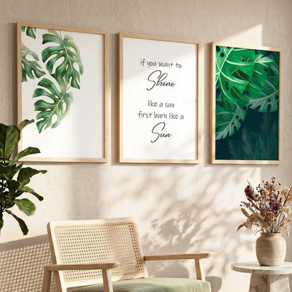 Green Nature Inspired Framed Wall Posters with Frame
