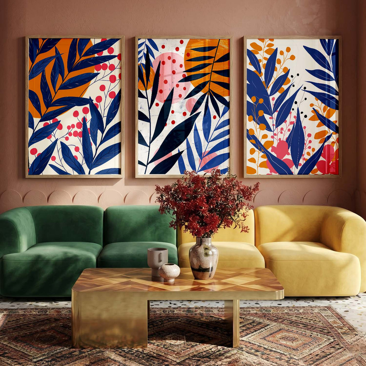 Floral Wall  Art Paintings for Living Room - Wall Poster With frames